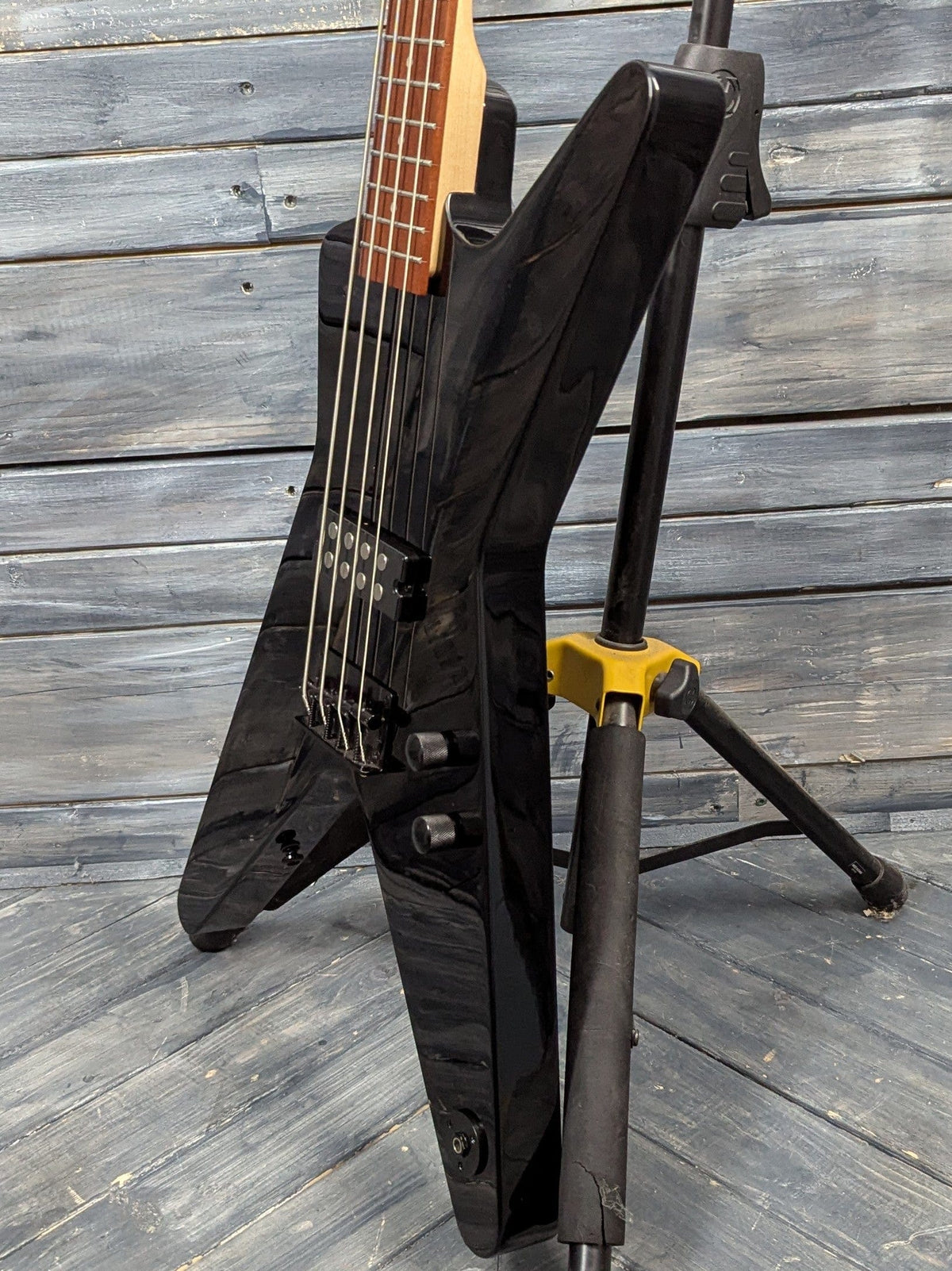 Used Dean ML Metalman treble side view of the body