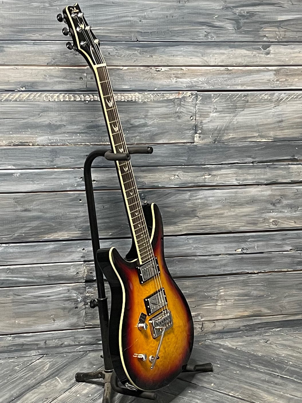 Dillion Electric Guitar Dillion Left Handed DR-1500 TQ Double Cutaway Electric Guitar- Quilted Sunburst