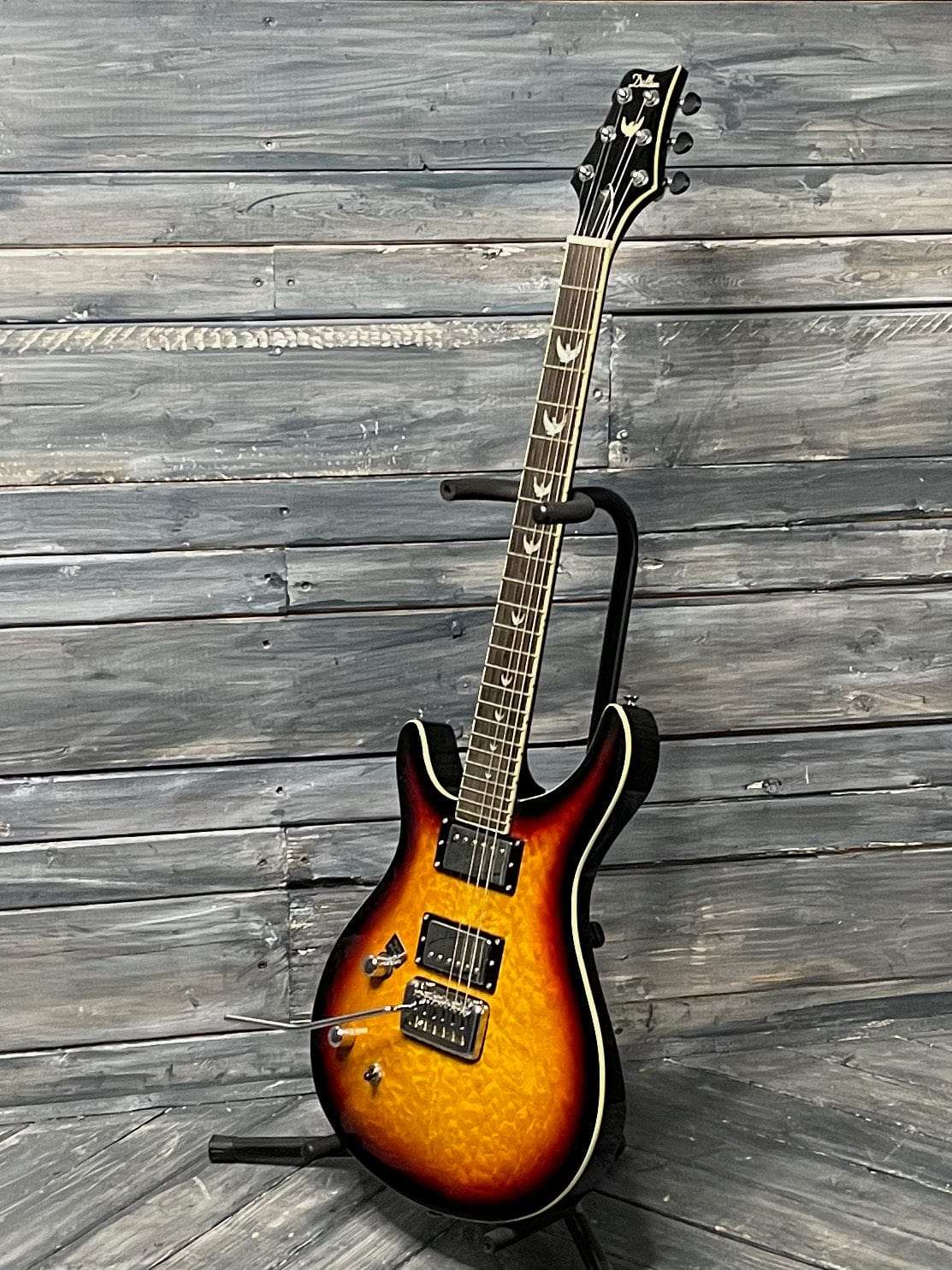 Dillion Electric Guitar Dillion Left Handed DR-1500 TQ Double Cutaway Electric Guitar- Quilted Sunburst