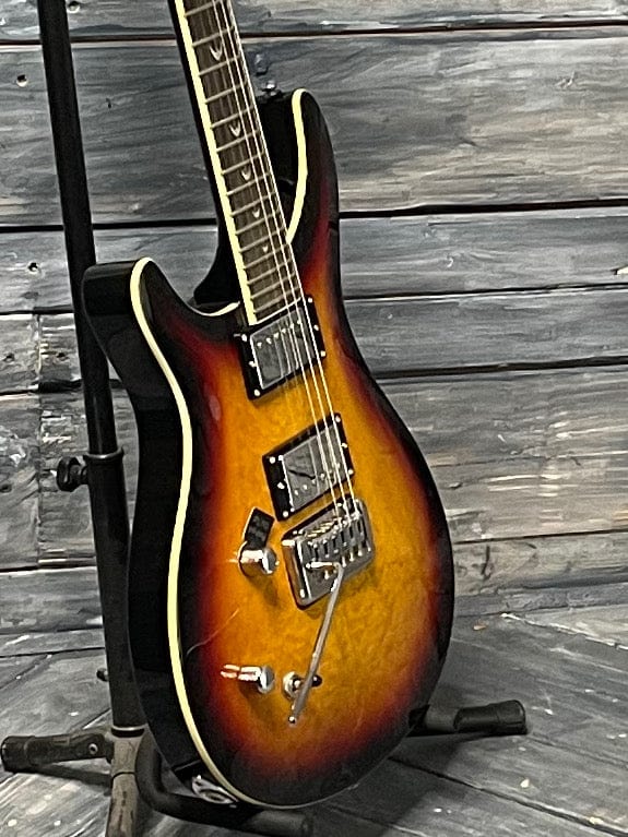 Dillion Electric Guitar Dillion Left Handed DR-1500 TQ Double Cutaway Electric Guitar- Quilted Sunburst