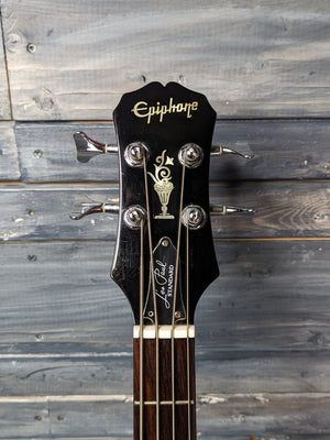 used epiphone les paul bass headstock front