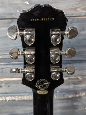 Used Epiphone SG back of the headstock