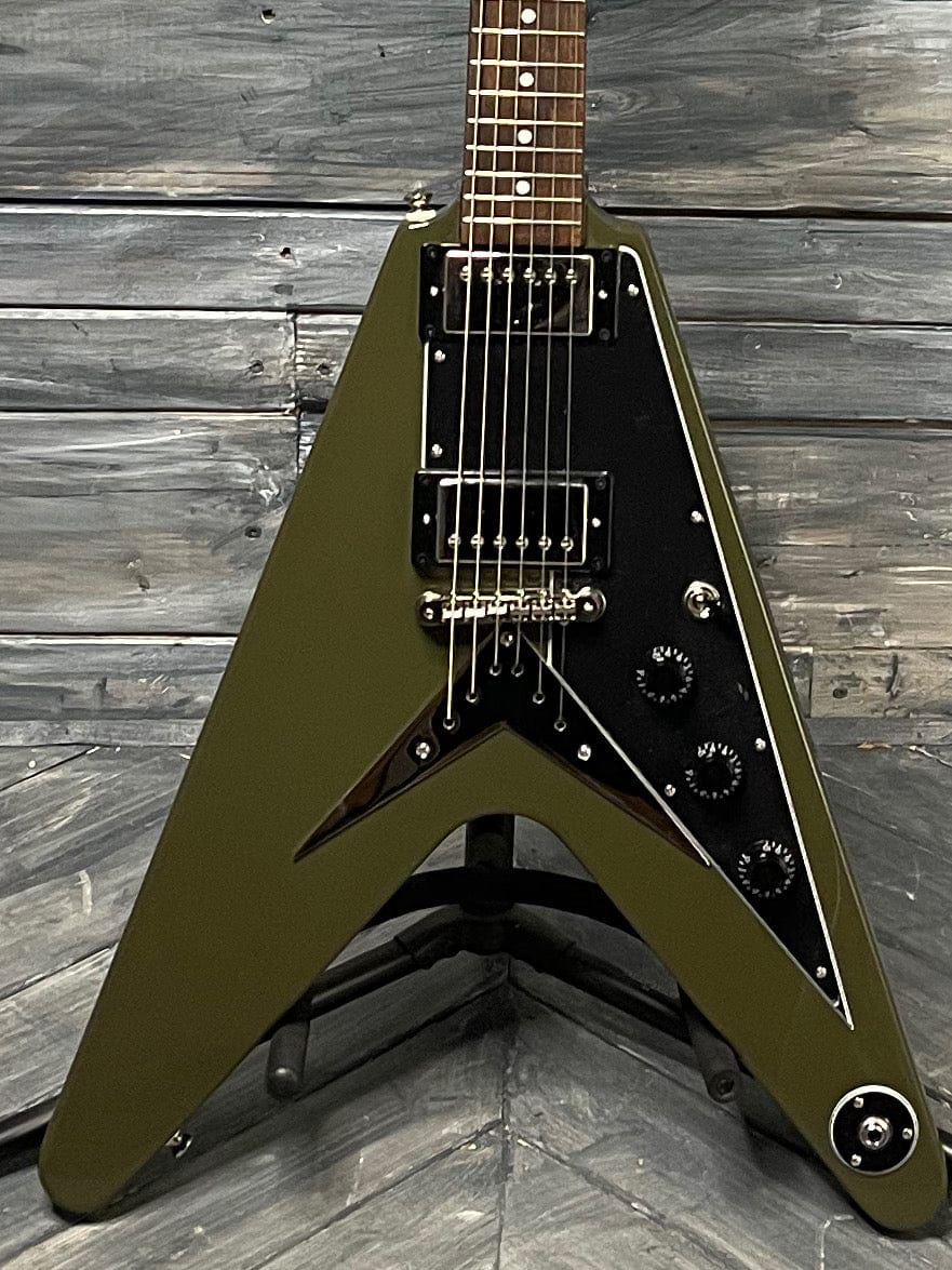 Epiphone Electric Guitar Used Epiphone Flying V with Gig Bag - Olive Drab Green