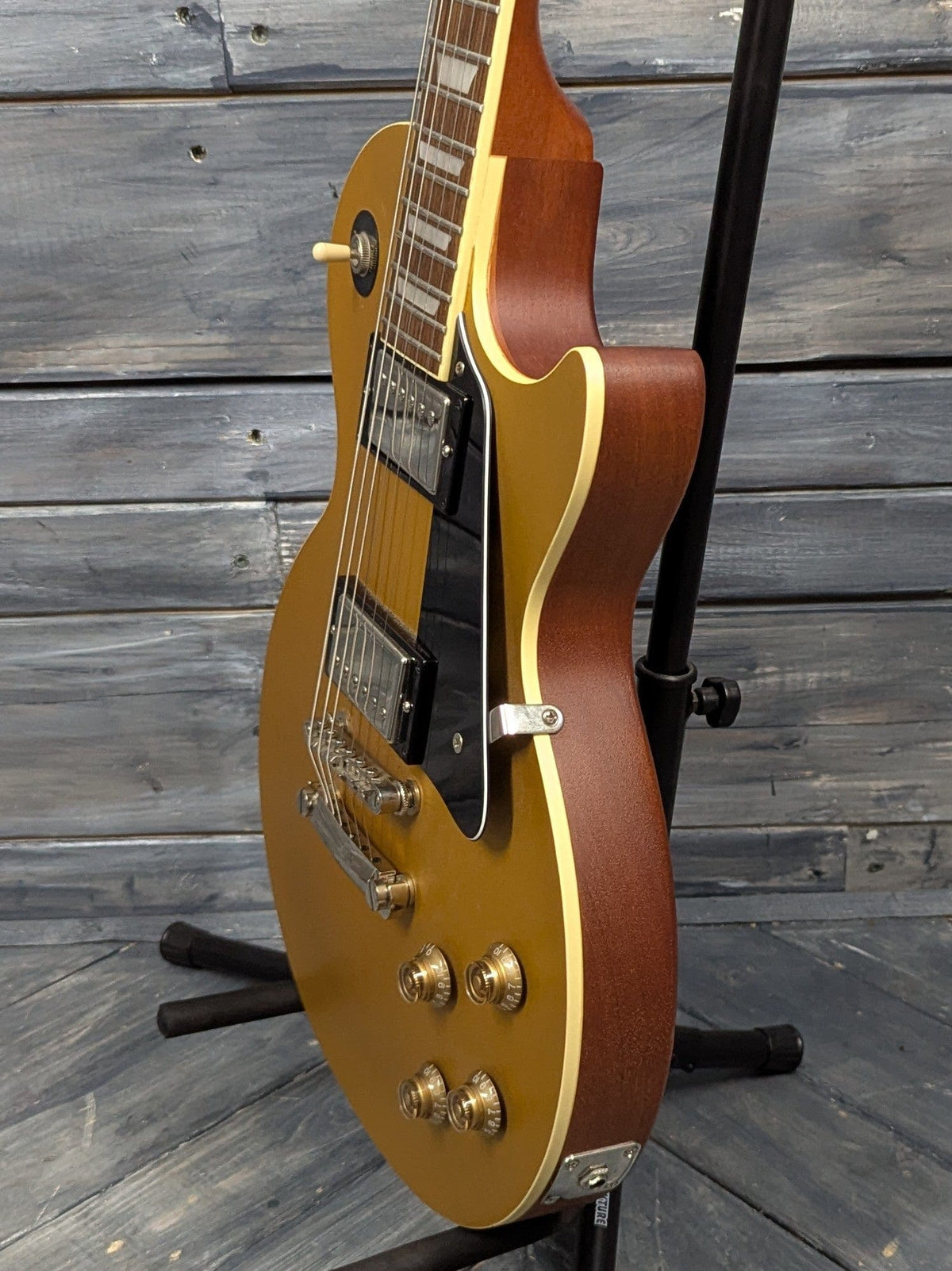 Used Epiphone Les Paul Classic treble side view of the body