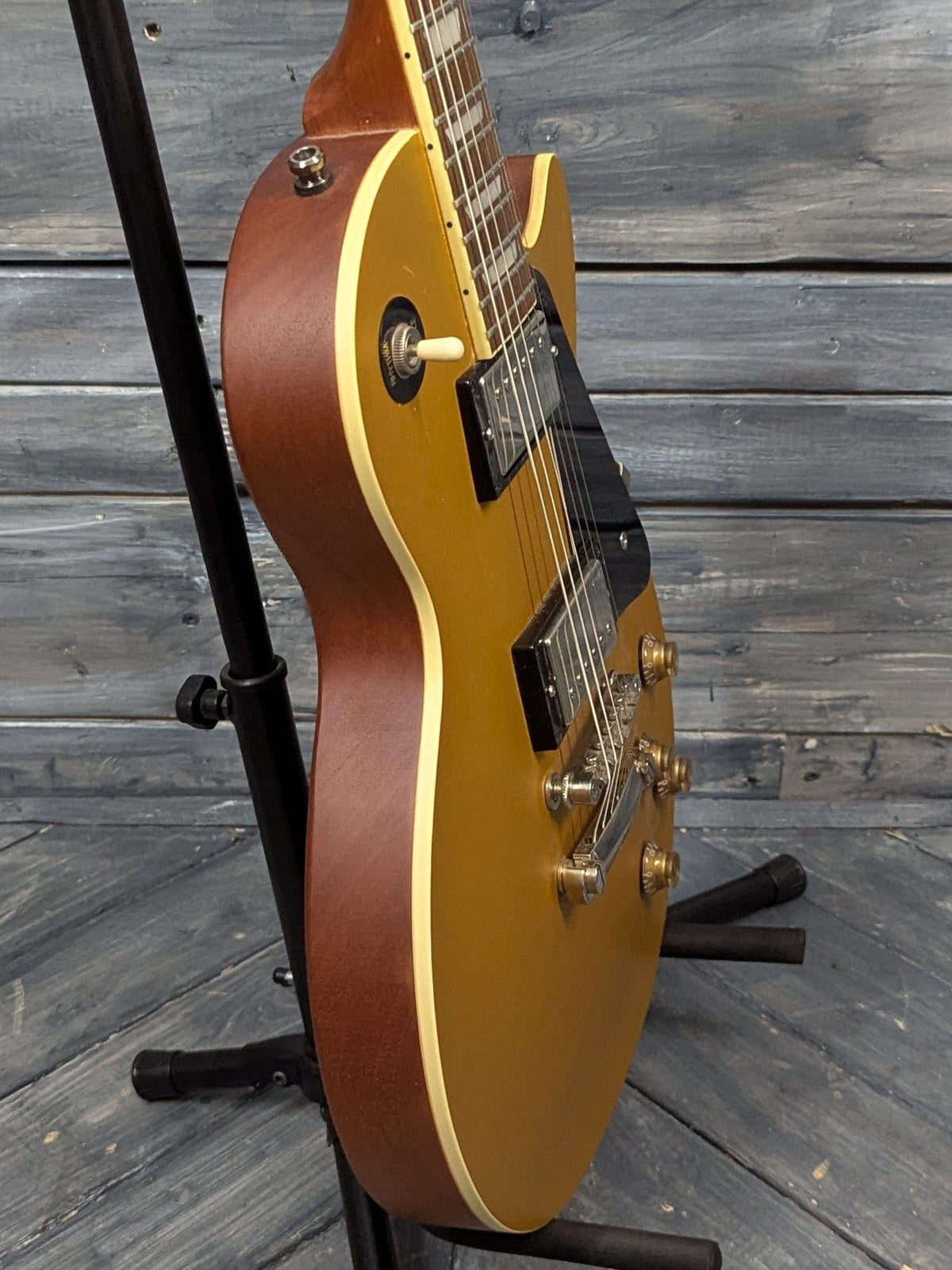 Used Epiphone Les Paul Classic bass side view of the body