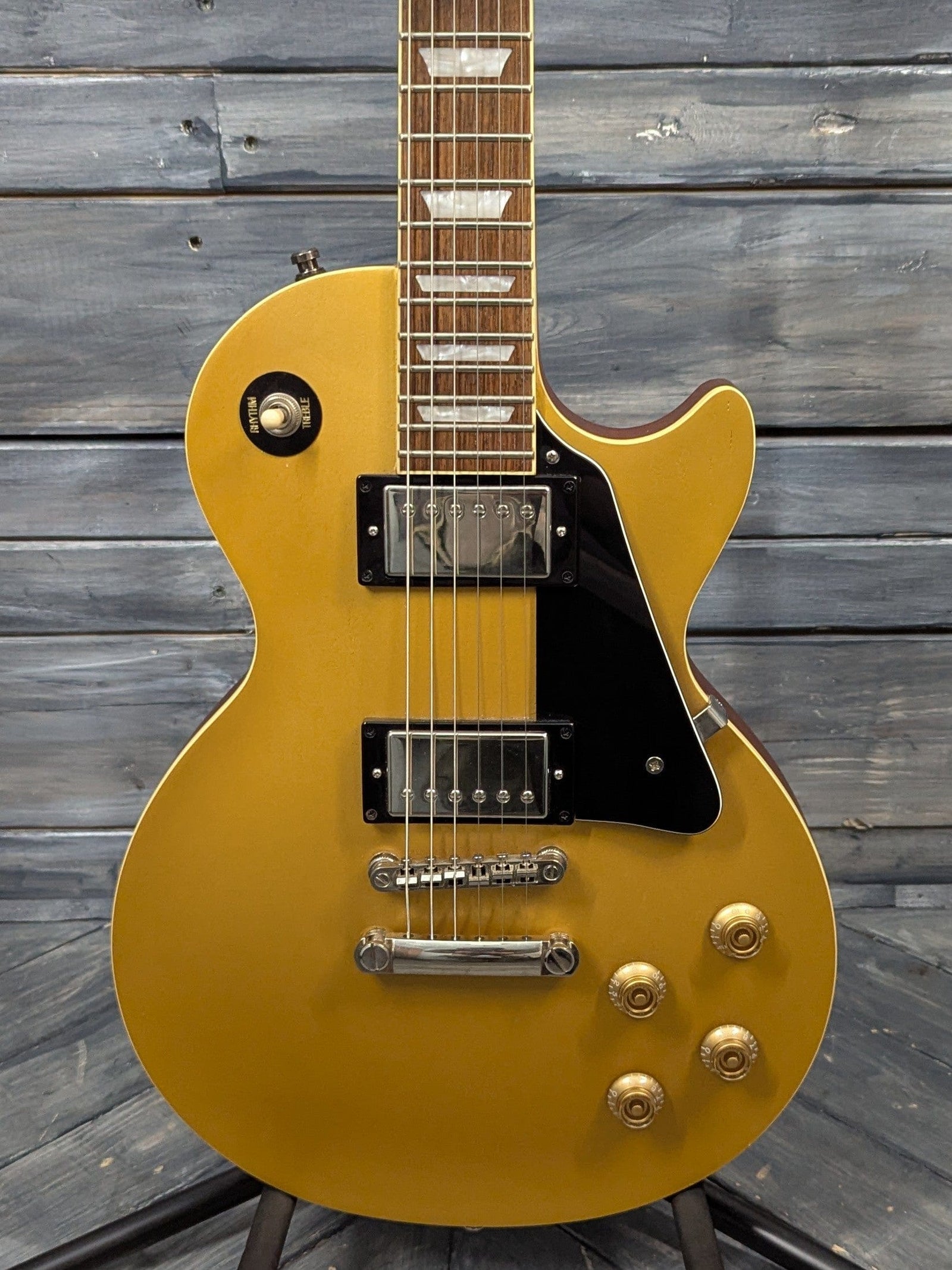 Used Epiphone Les Paul Classic close up of the body