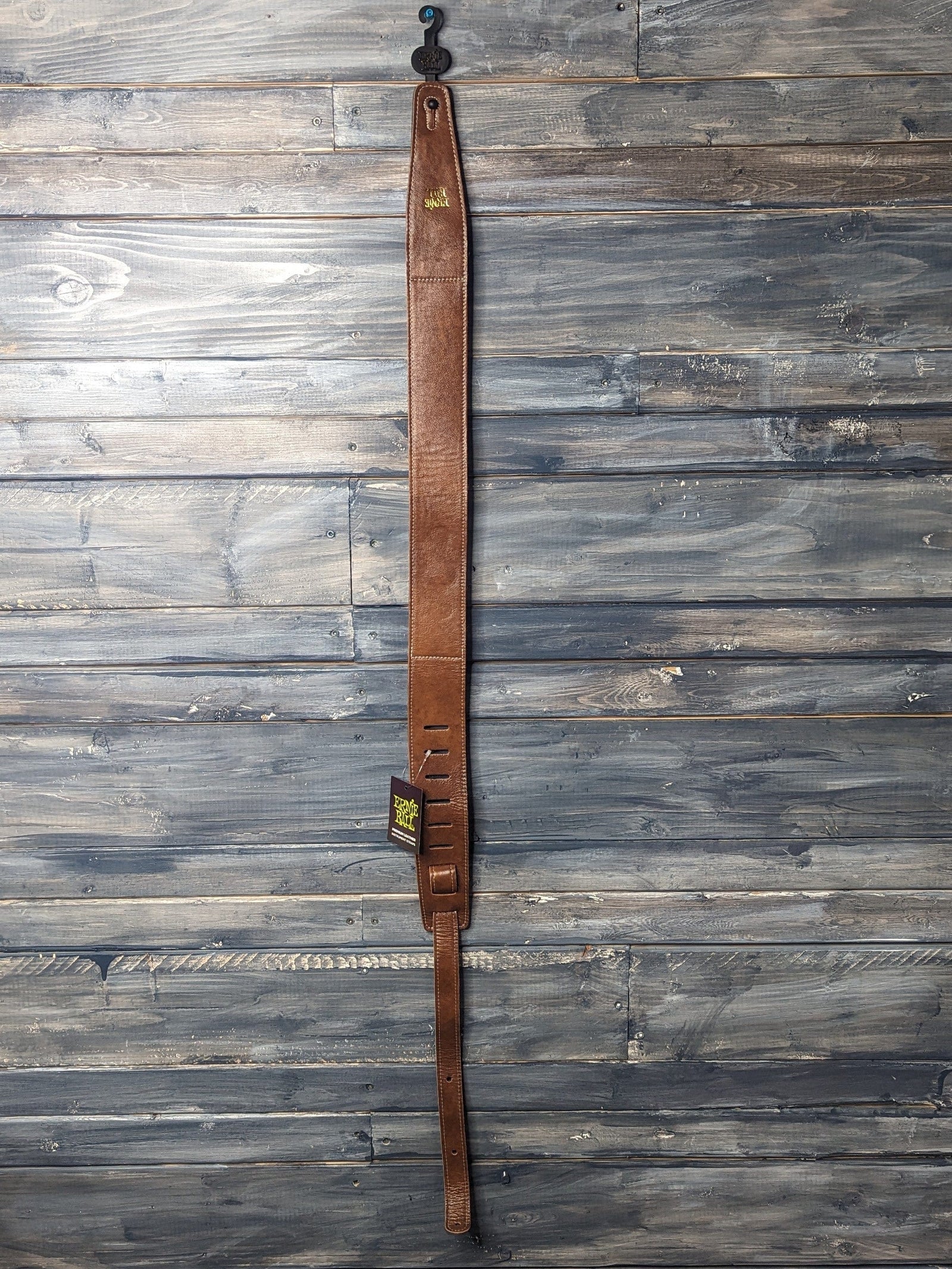 ernie ball Strap Ernie Ball P04138 2.5in Italian Leather w/ Fur Padding Guitar Strap/Bass Strap - Chestnut