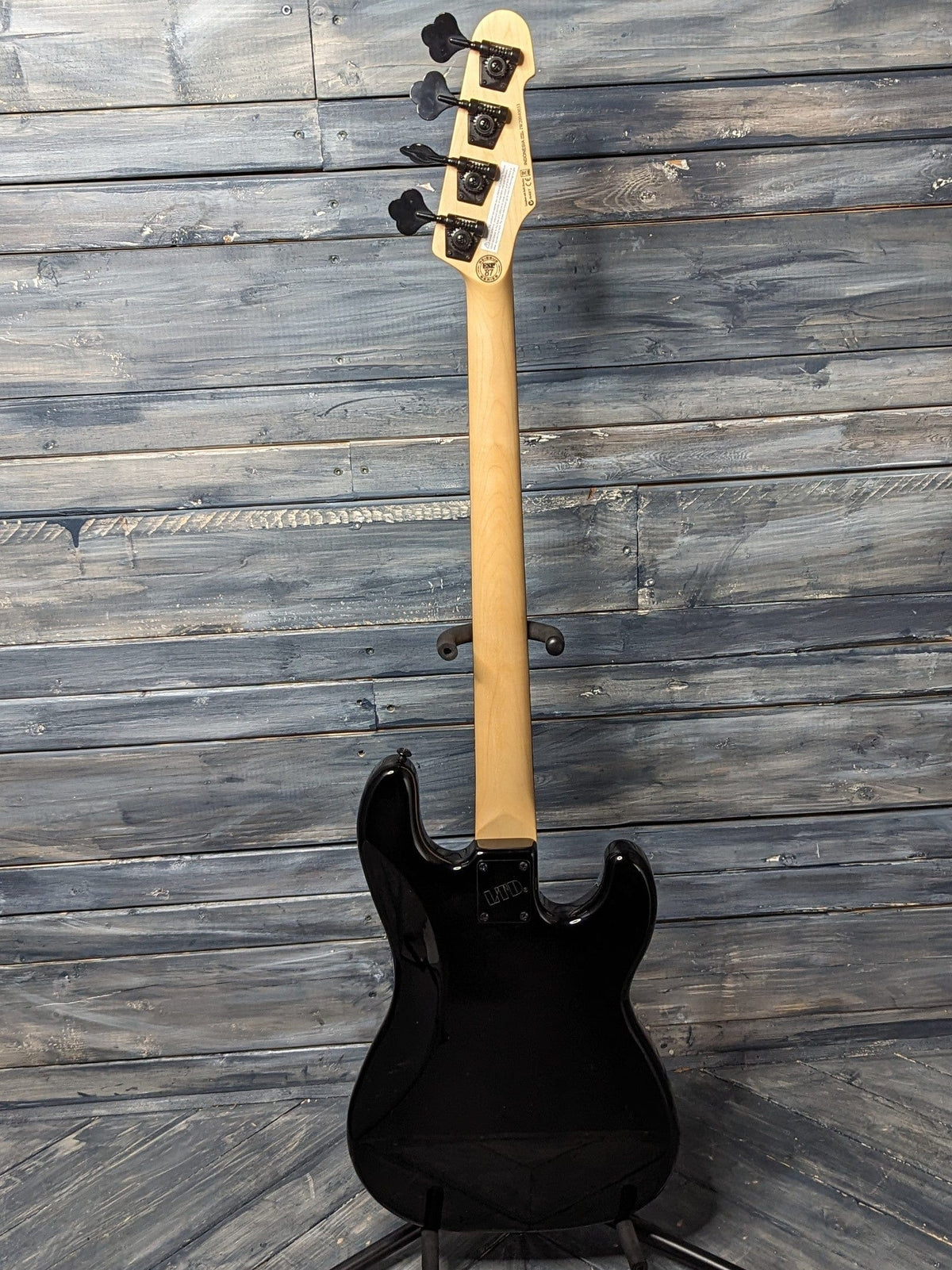 ESP/LTD Left Handed SURVEYOR '87 full view of the back of the bass