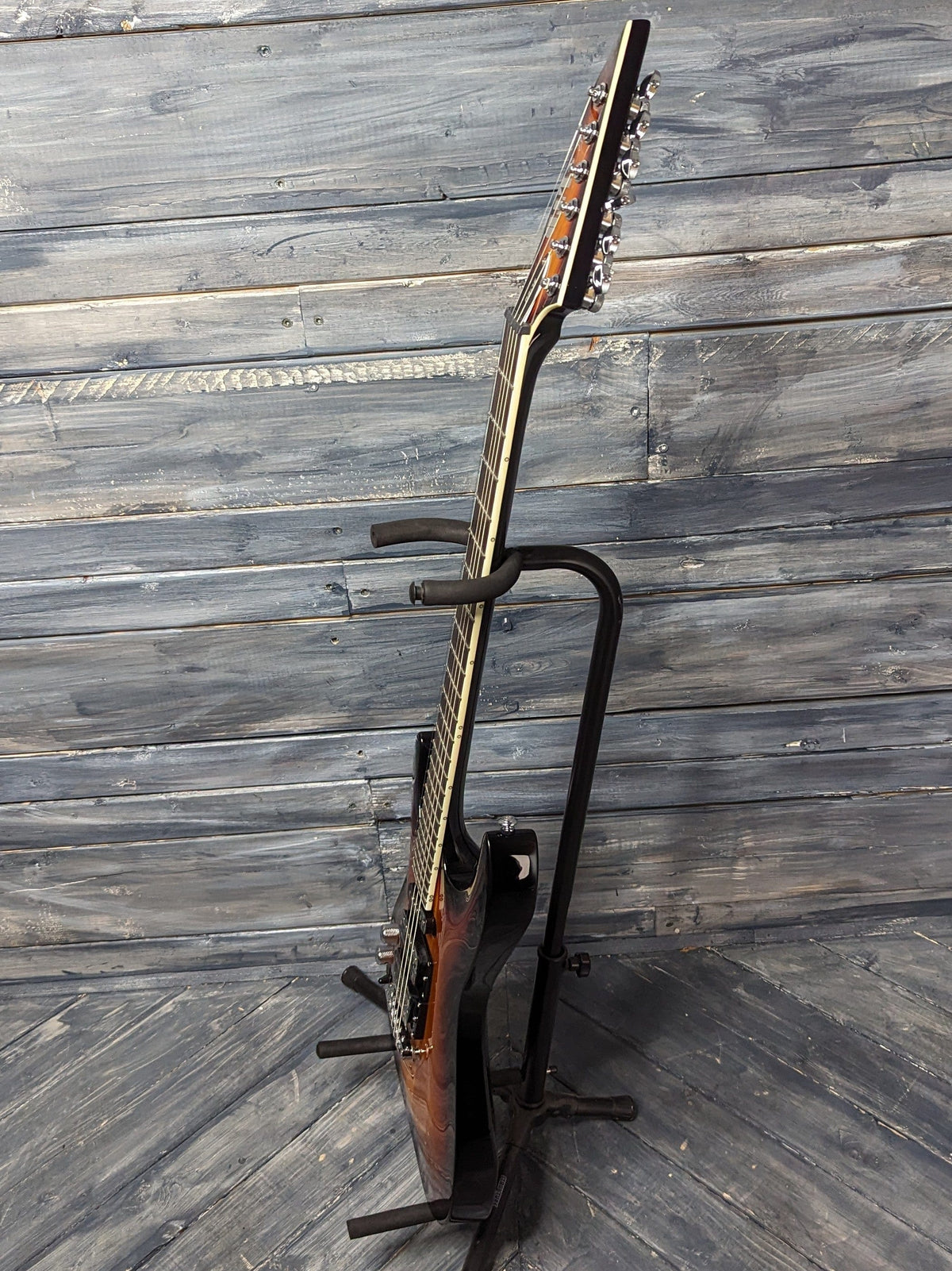 ESP/LTD Left handed SC- 20 full bass side view of the guitar