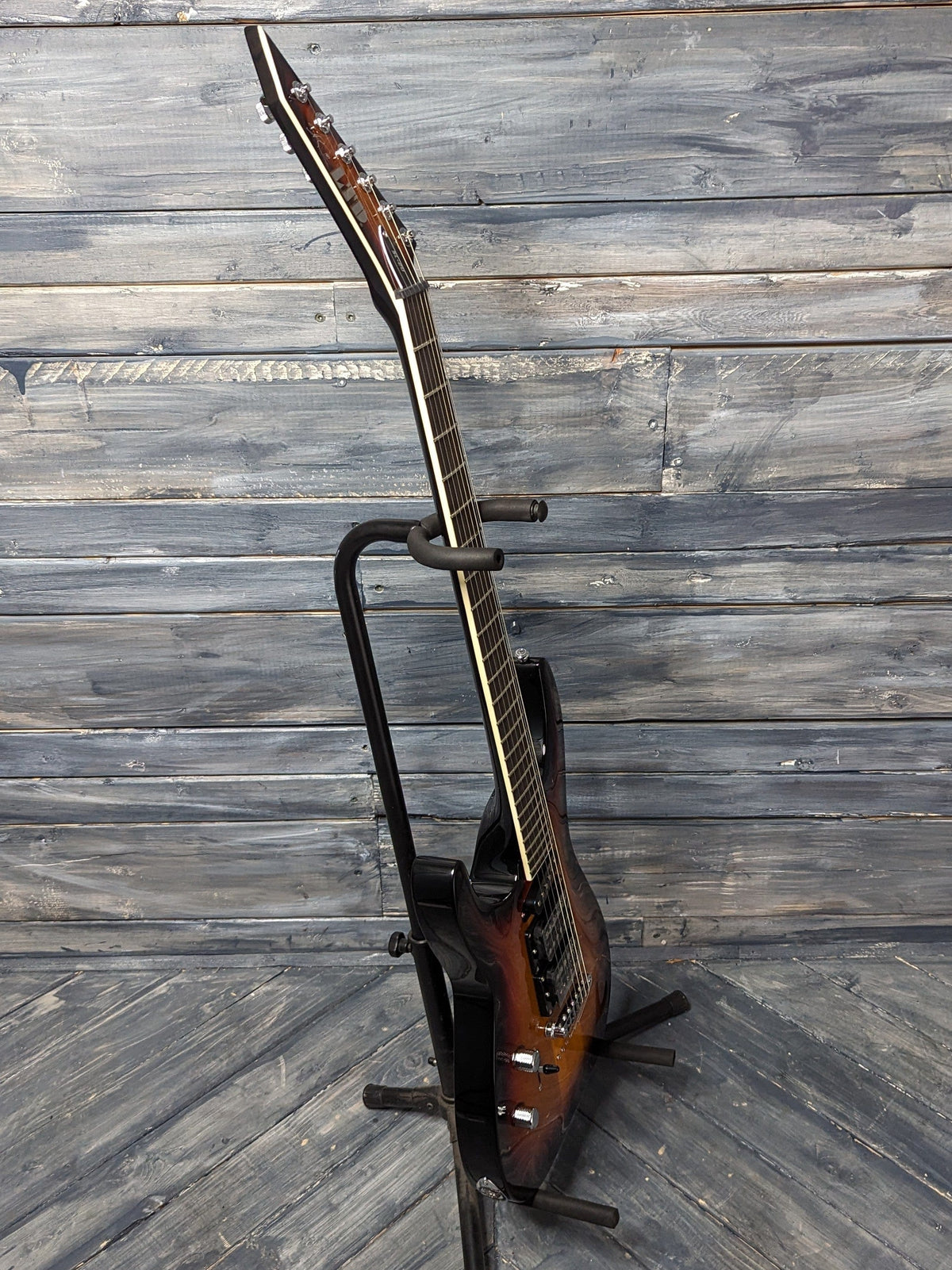 ESP/LTD Left handed SC- 20 full treble side view of the guitar