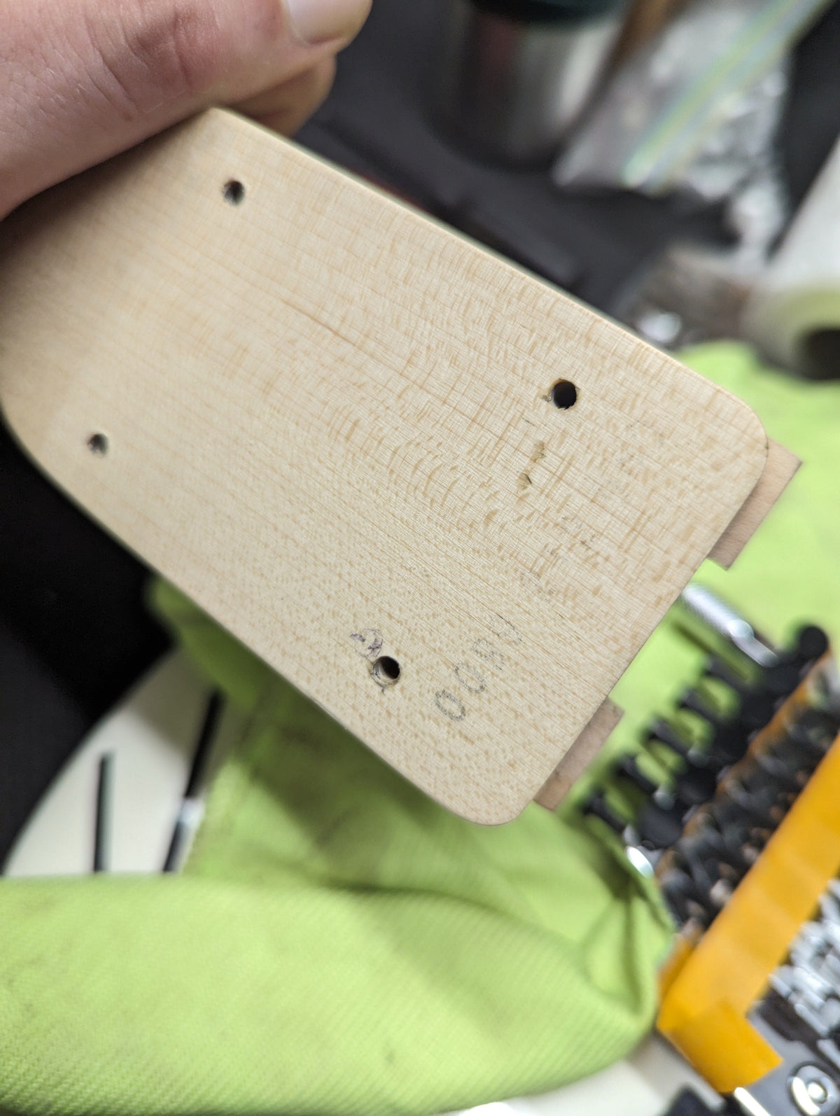 Used Fender 2021 EVH close up of the back of the neck