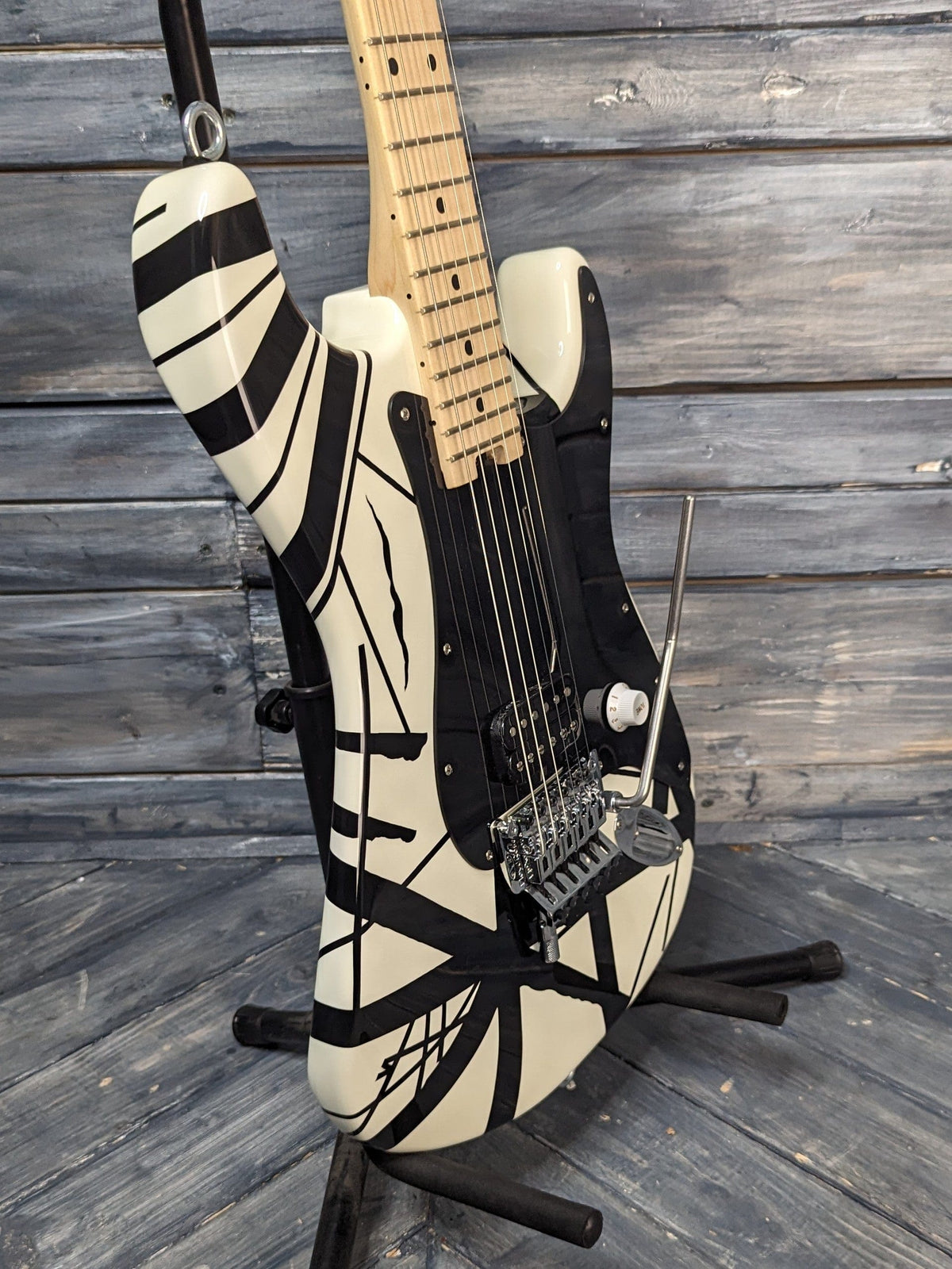 Used Fender 2021 EVH bass side view of the body