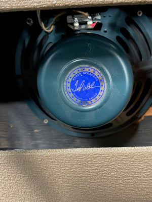 Used Fender Princeton close up of Weber speaker