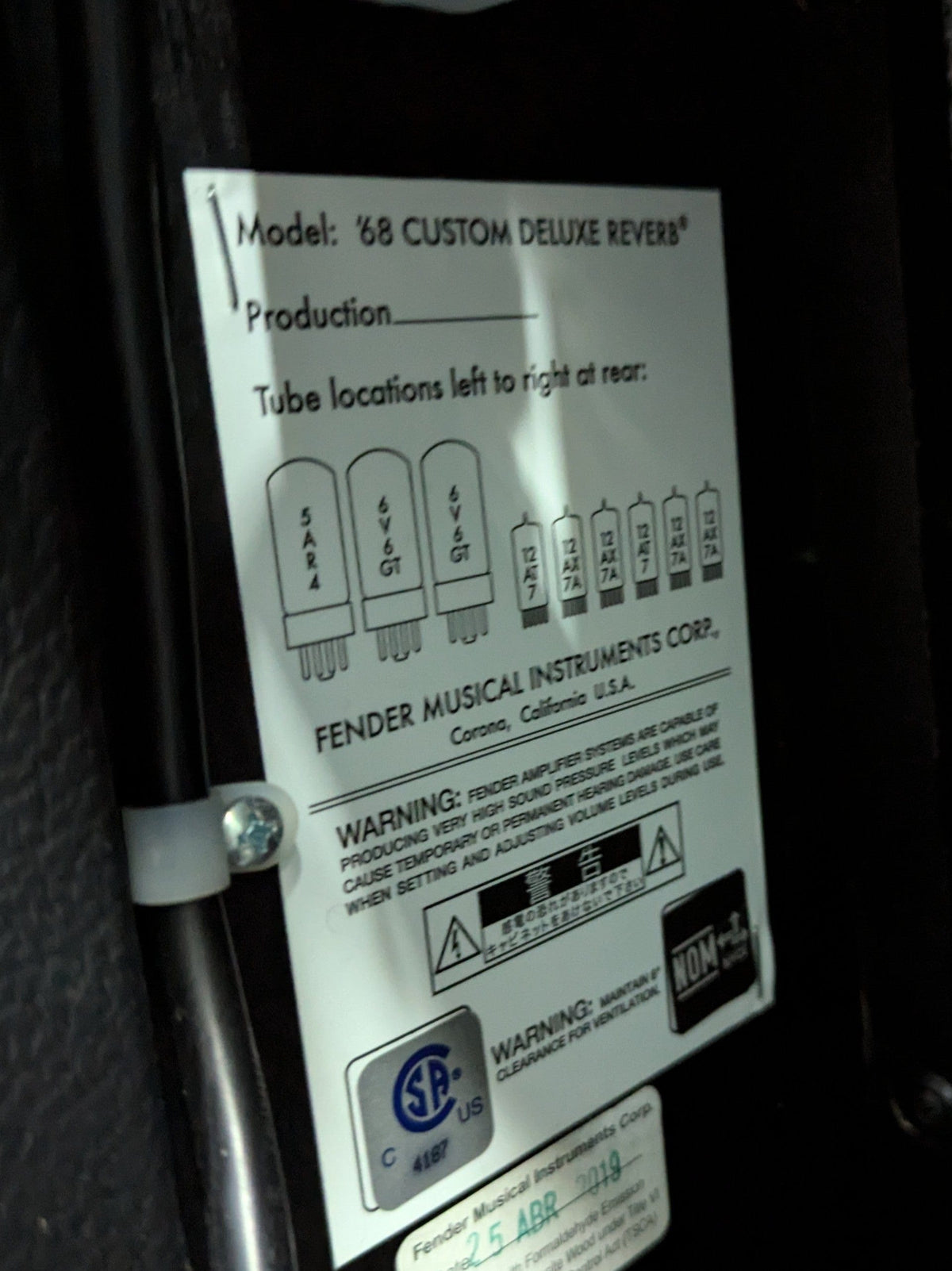 Fender Amp Used Fender '68 Deluxe Reverb Reissue Electric Guitar Combo Amp with Dust Cover