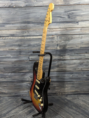 Used Fender 1979 Stratocaster full treble side view of the guitar
