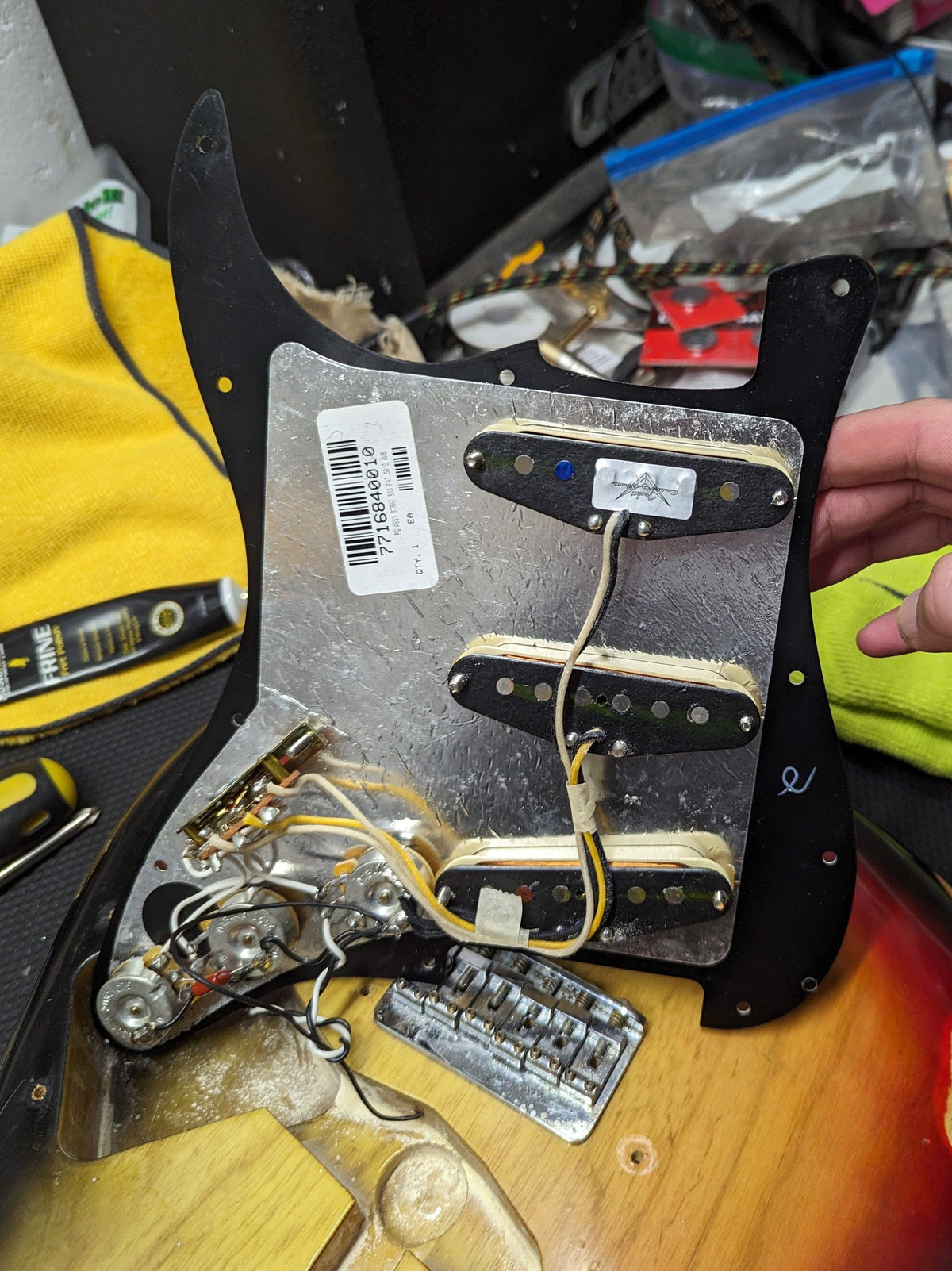 Used Fender 1979 Stratocaster back of the pick guard