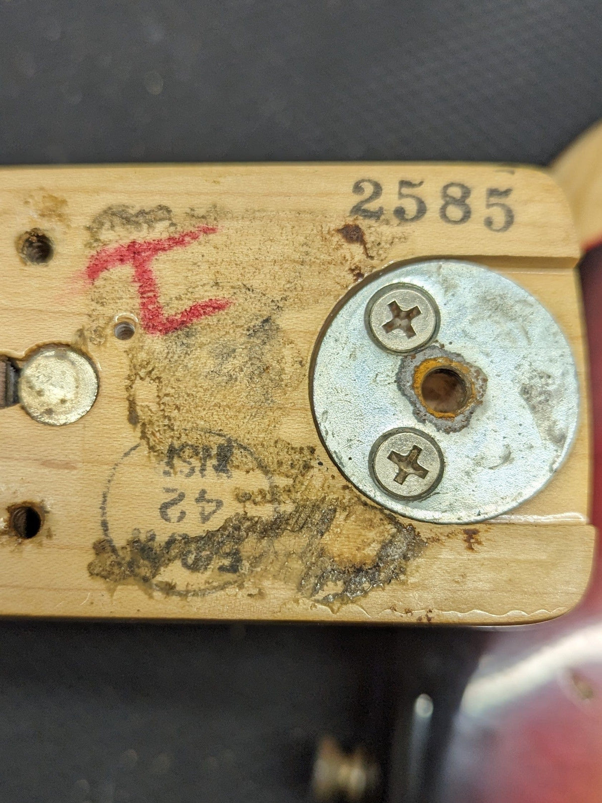 Used Fender 1979 Stratocaster back of the neck