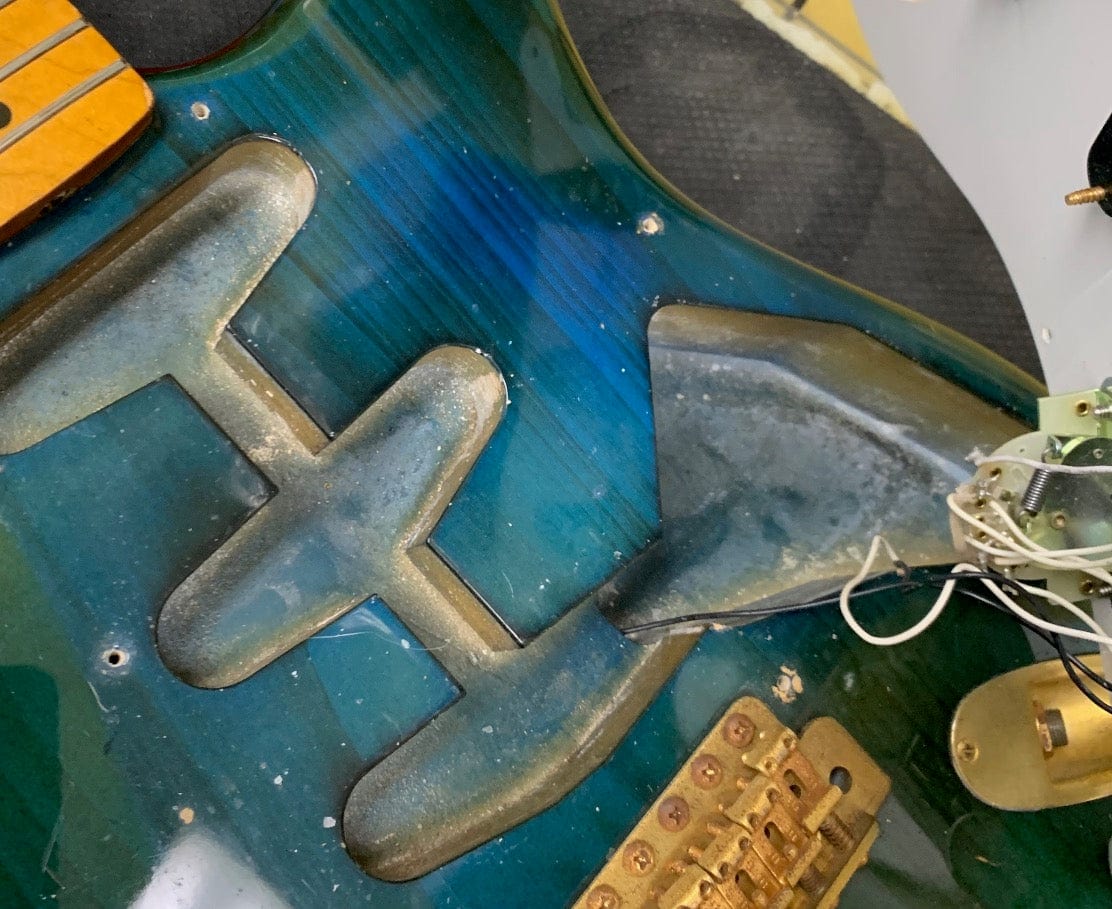Used Fender 1993 '57 Stratocaster body cavity