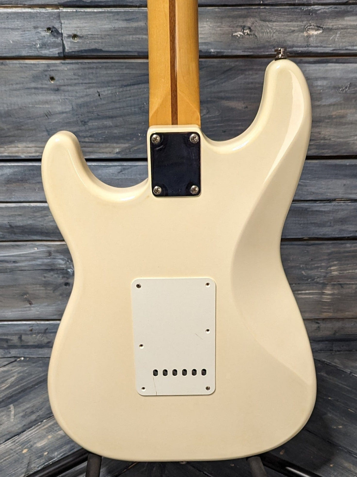 Used Fender Jimmy Vaughan close up of the back of the body