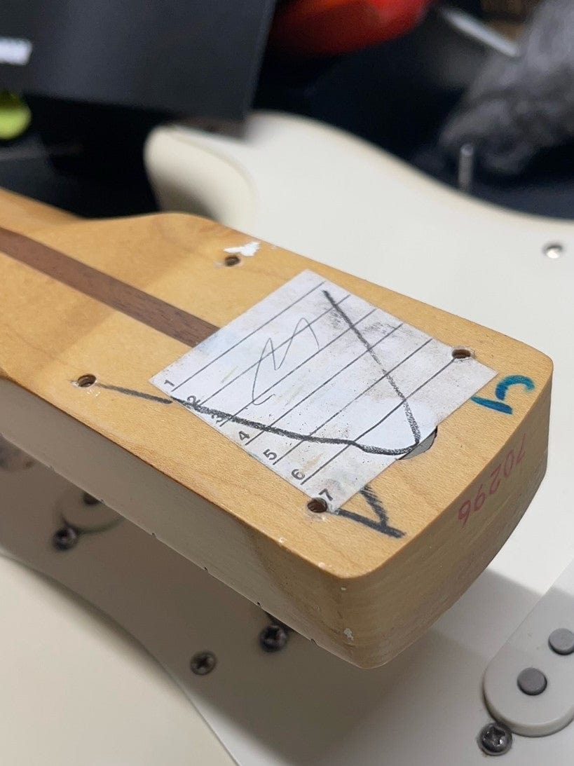 Used Fender Jimmy Vaughan back of the neck