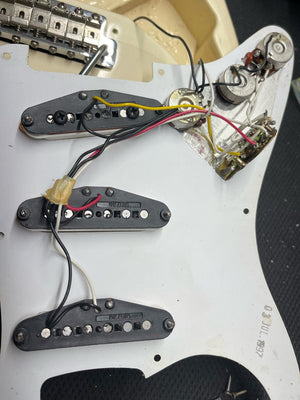 Used Fender Jimmy Vaughan back of pickup with electronics and wiring