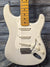 Used Fender Eric Johnson Stratocaster close up of the body