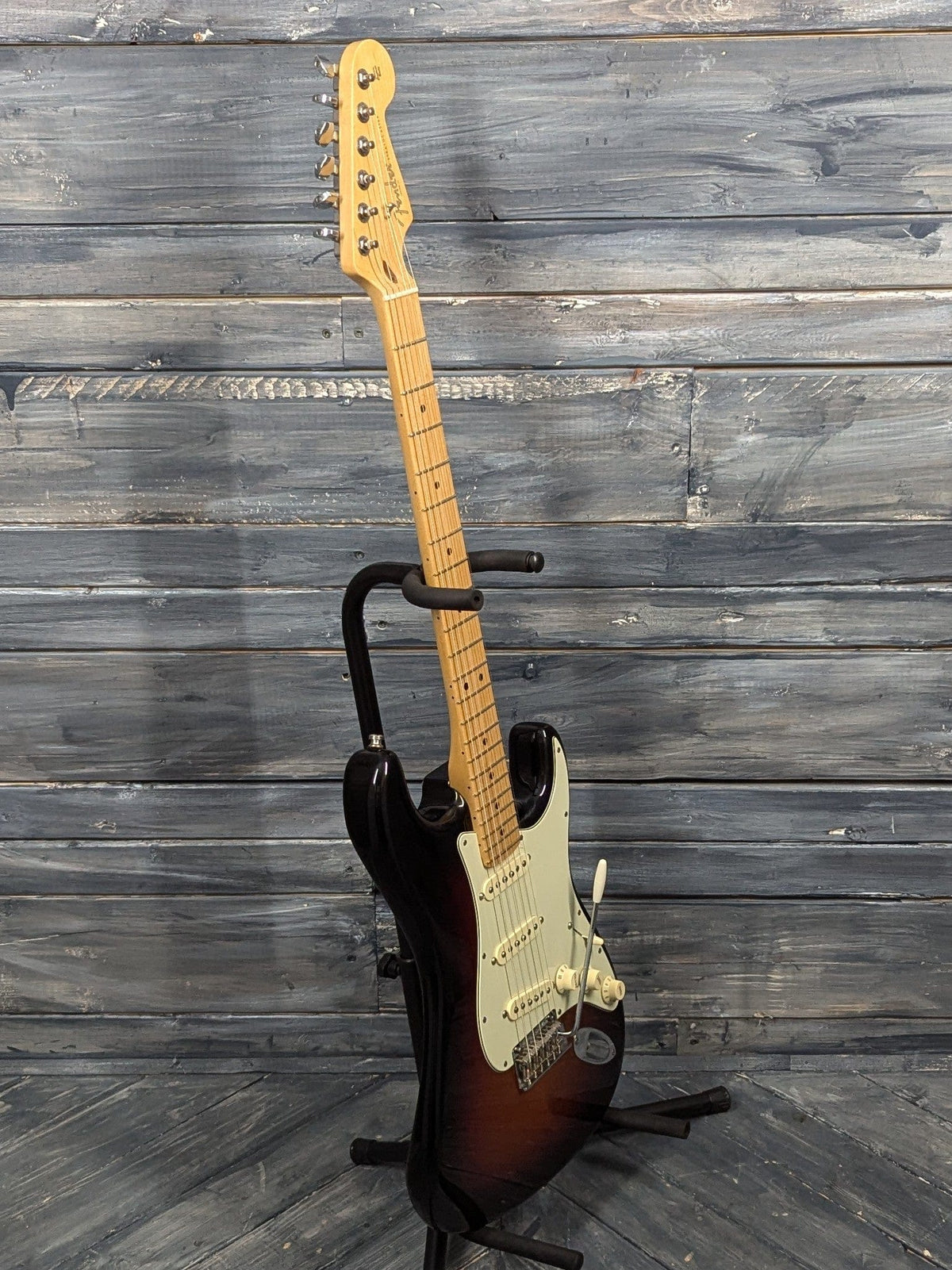 Used Fender 2016 American Professional Strat full bass side view of the guitar