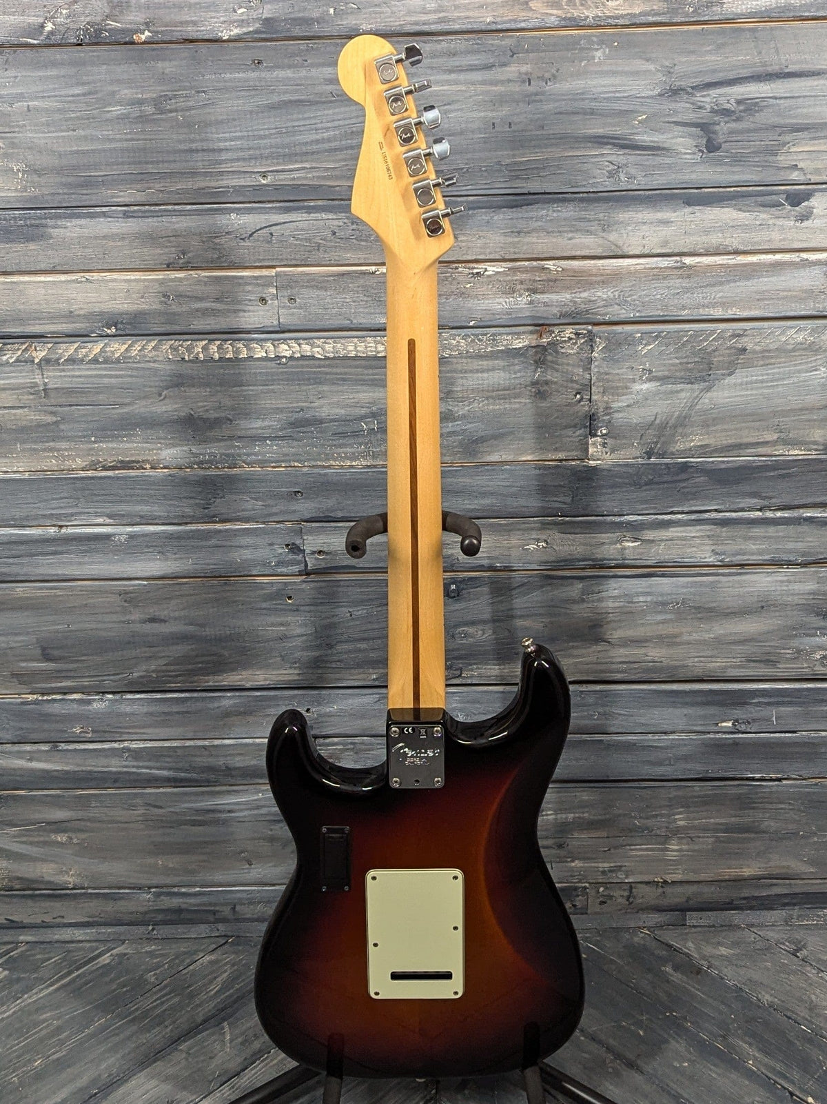 Used Fender 2016 American Professional Strat full view of the back of the guitar