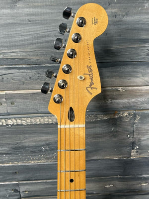 Used Fender Player Stratocaster front of headstock