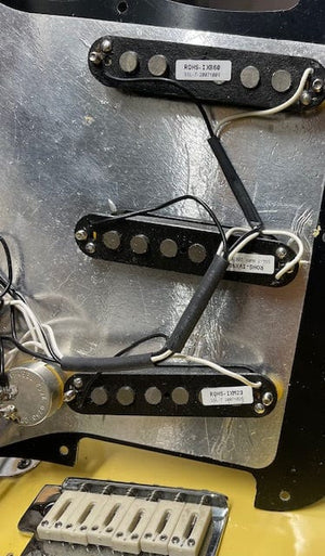 Used Fender Player Stratocaster back of pickguard