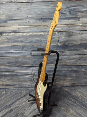 Used Fender Stratocaster full view of treble side