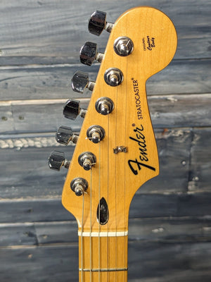 Used Fender Stratocaster front of headstock