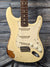 Used Fender Stratocaster close up of the body