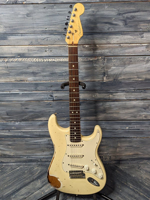 Used Fender Stratocaster full view of the guitar