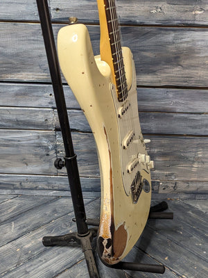 Used Fender Stratocaster bass side view of the body