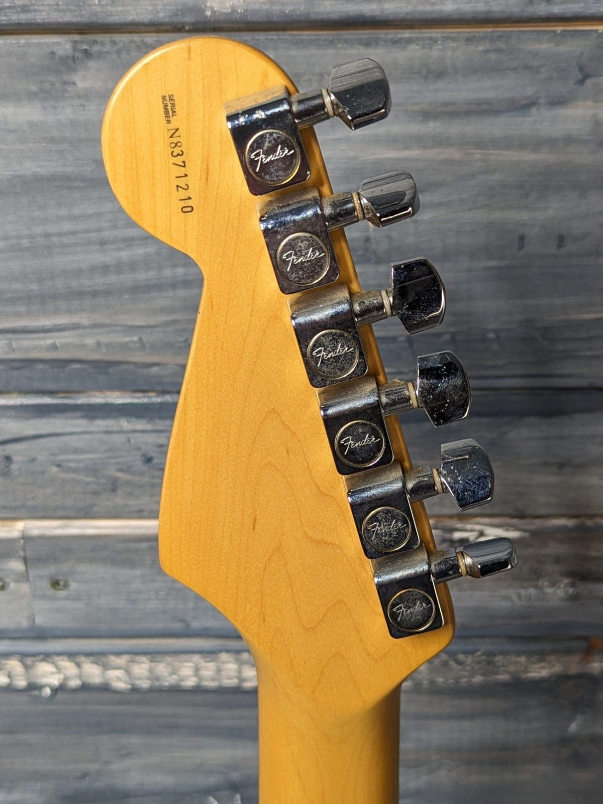 Used Fender Stratocaster back of the headstock