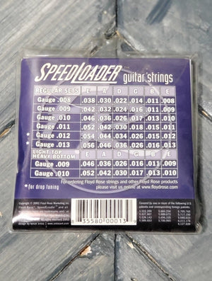 Floyd Rose Speedloader Electric Guitar Strings - .012-.054 back of the packaging