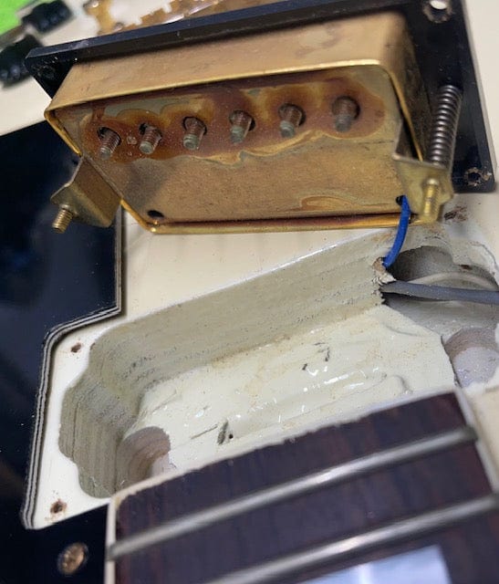 Used Gallen LP-Style Electric Guitar back of neck pocket