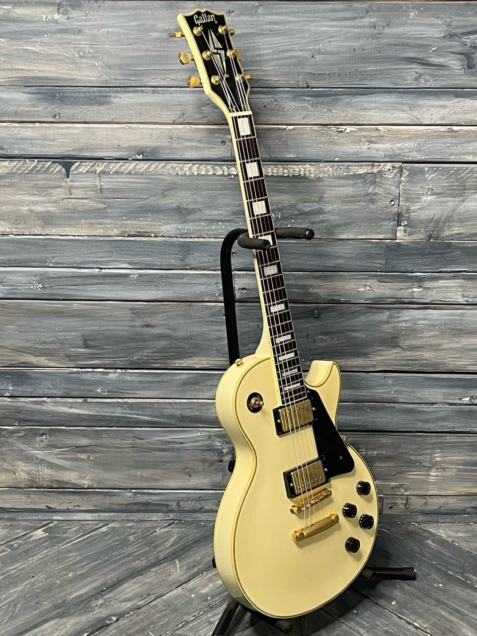 Used Gallen LP-Style Electric Guitar full view of bass side