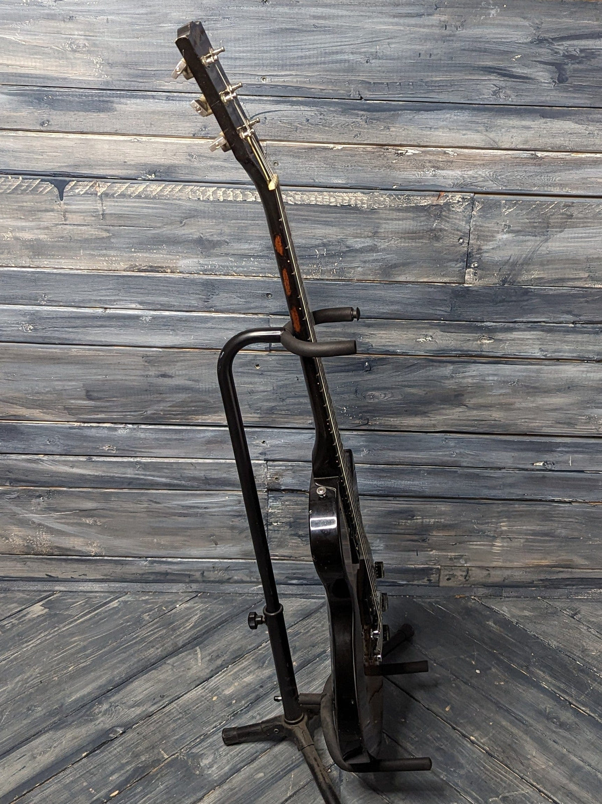 Used Gibson Les Paul Firebrand full bass side view of guitar