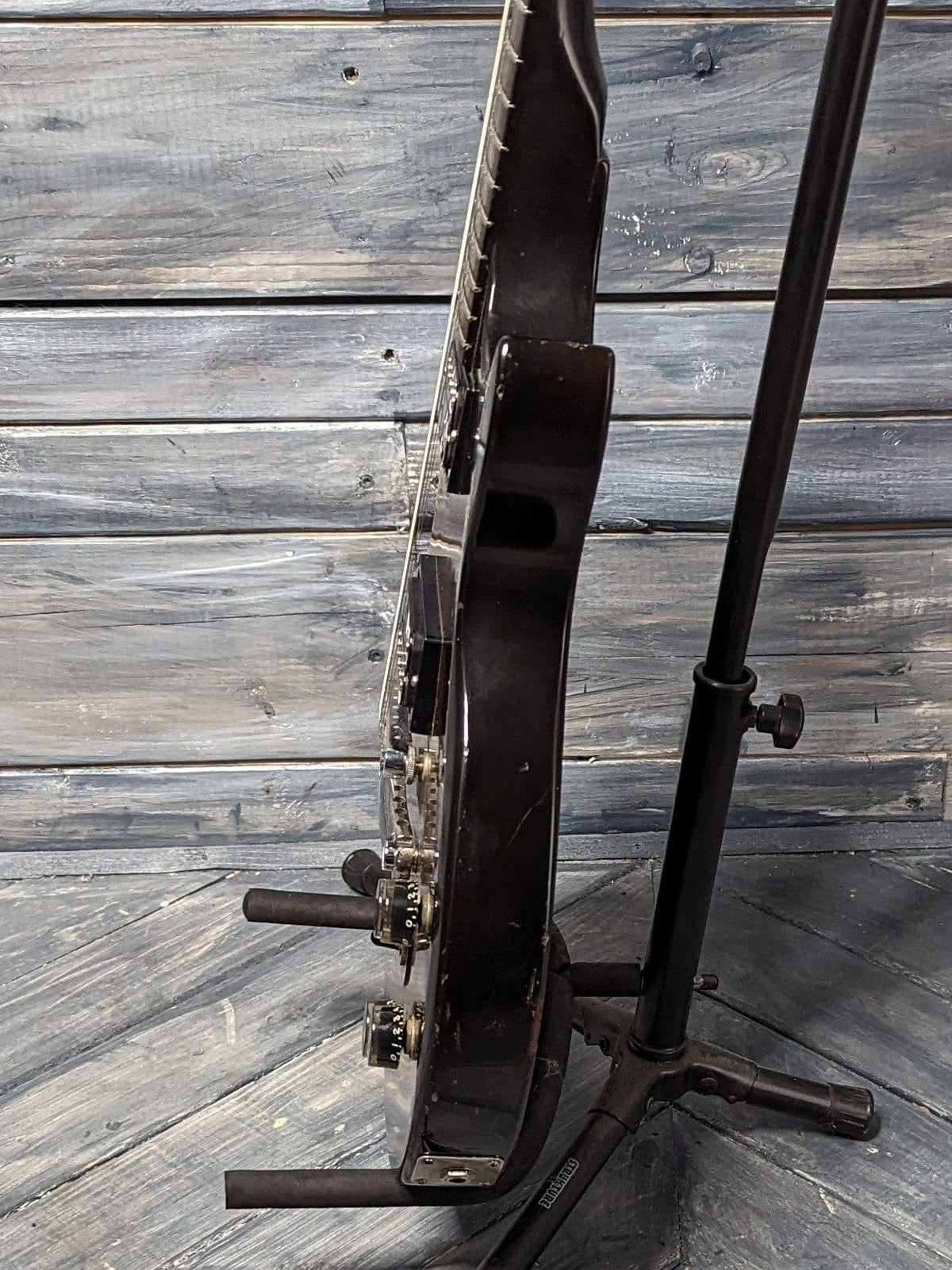 Used Gibson Les Paul Firebrand close up treble side view of body