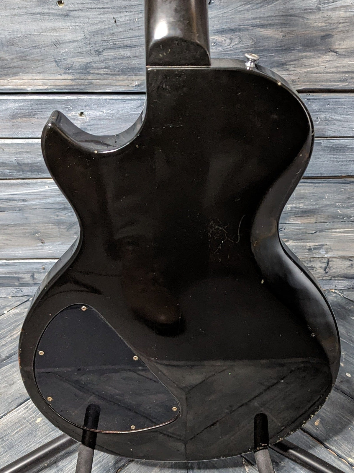 Used Gibson Les Paul Firebrand close up view of back of body