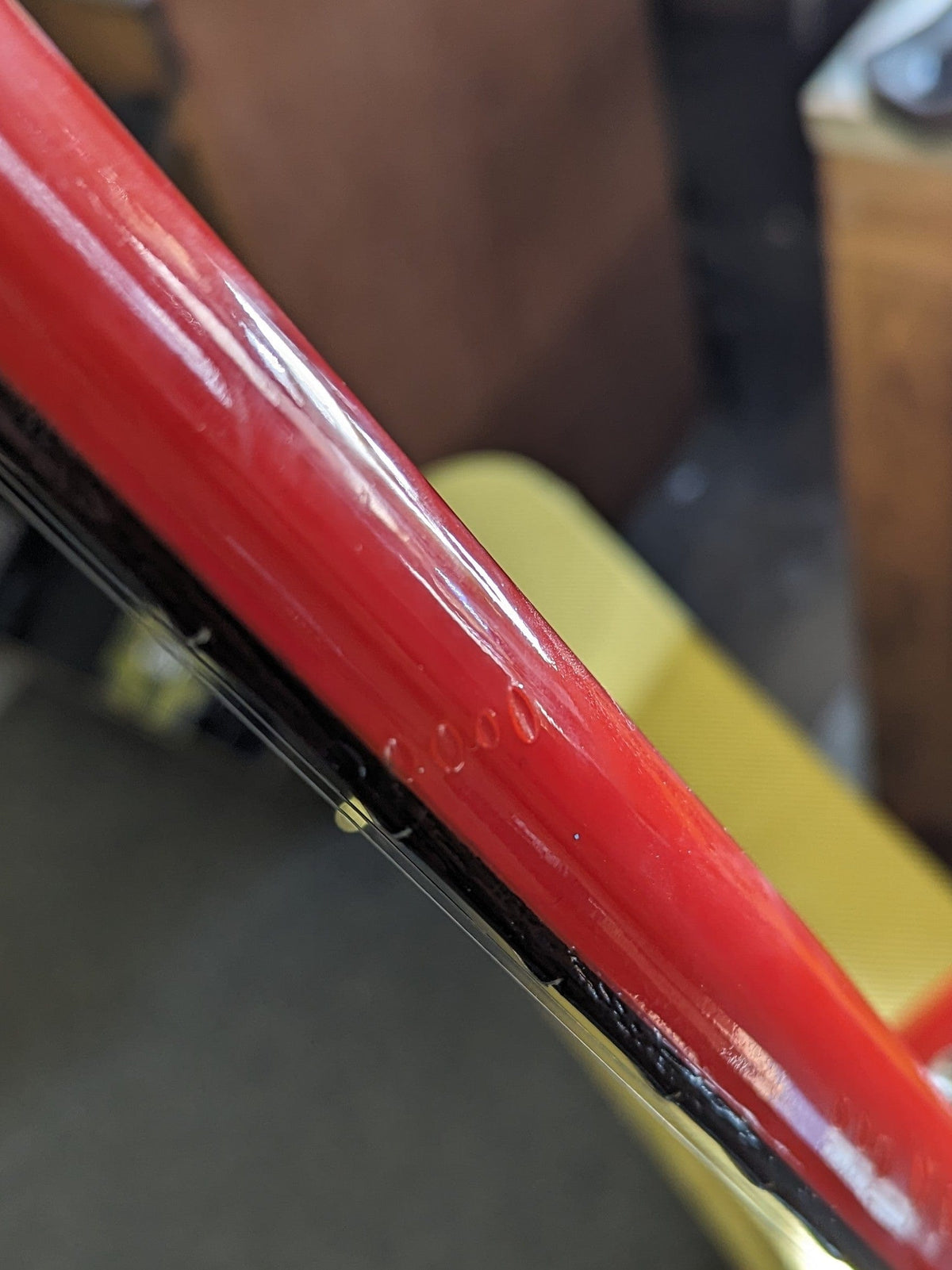 Used Gibson 1981 Marauder close up of finish issues on the back of the neck