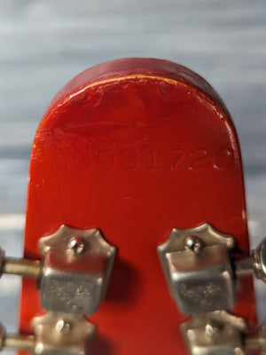 Used Gibson 1981 Marauder close up of the edge of the headstock