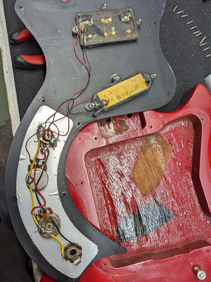 Used Gibson 1981 Marauder back of the pickguard