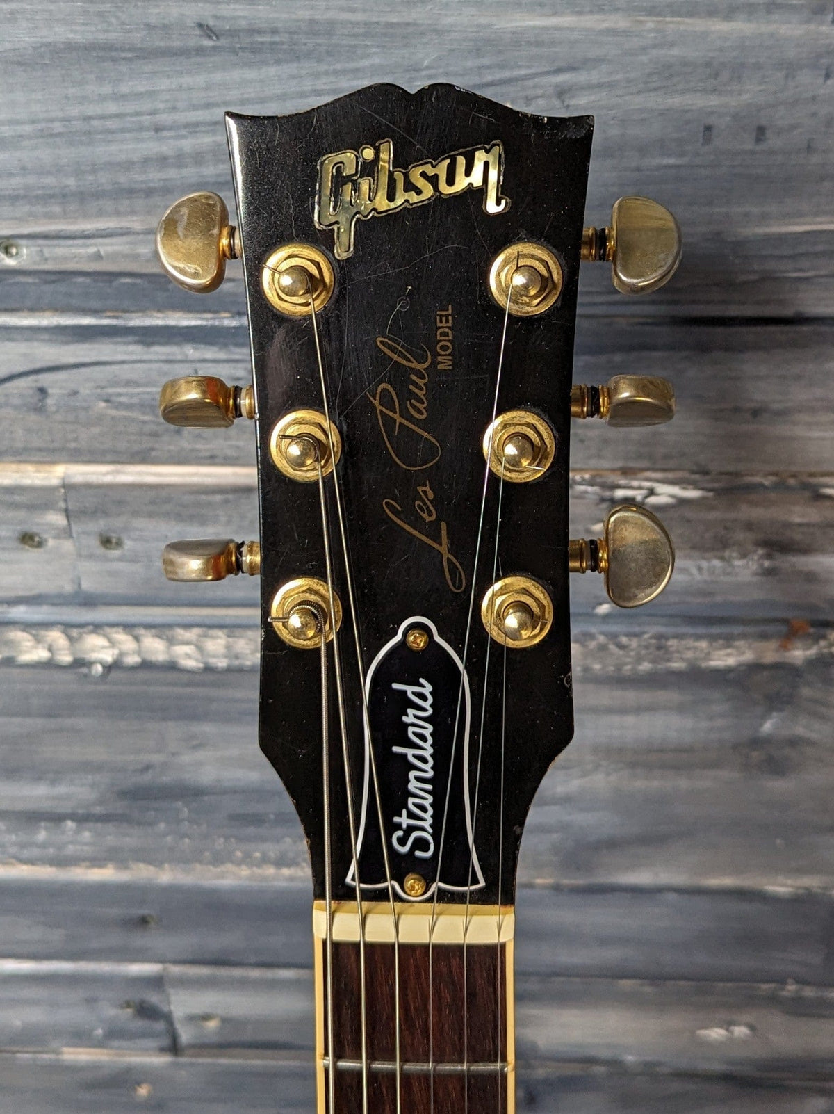 Used Gibson Double Cut Les Paul Standard front of the headstock