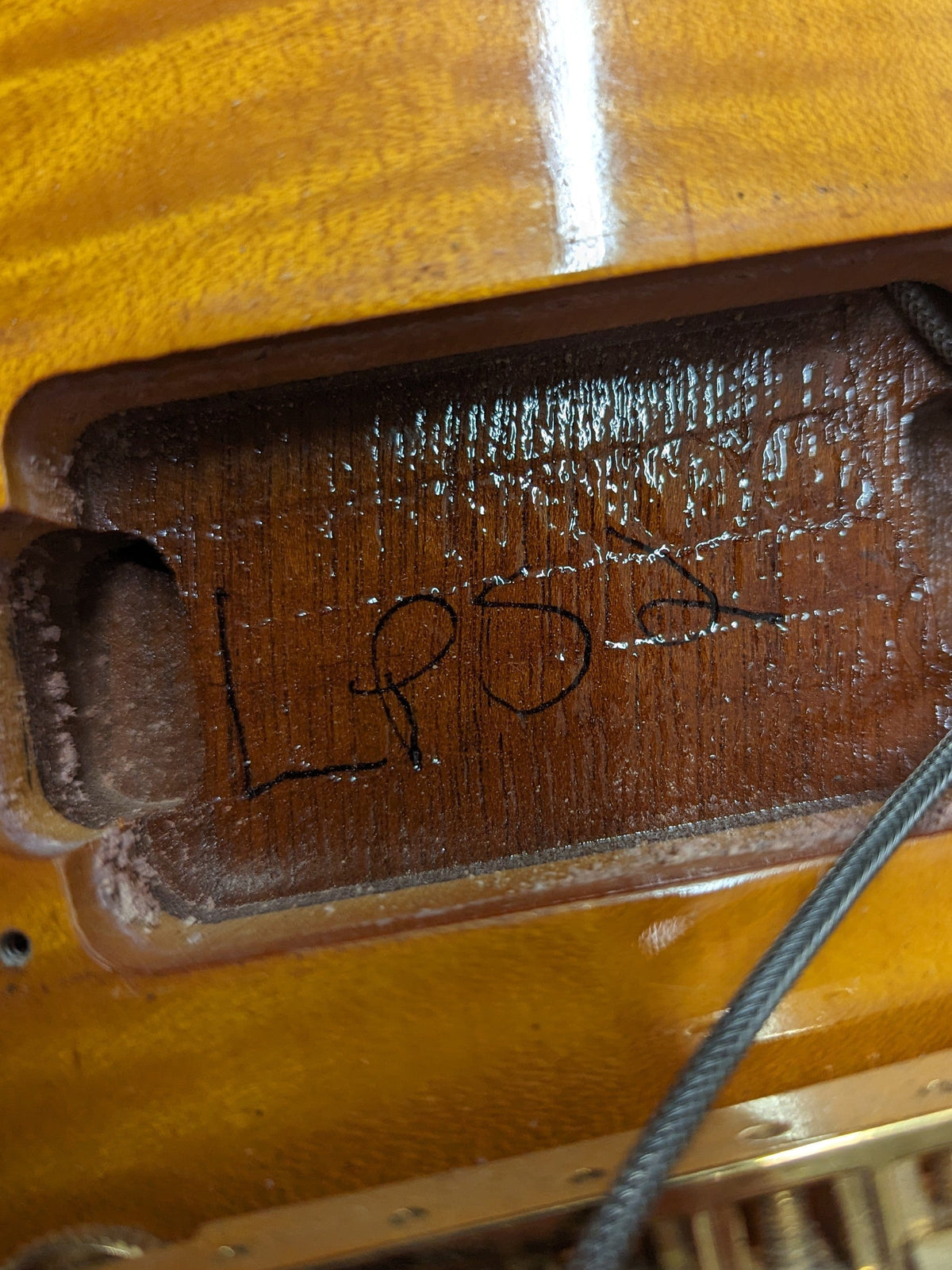 Used Gibson Double Cut Les Paul Standard bridge pickup cavity