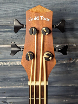 Gold Tone Left Handed M-Bass25 front of the headstock