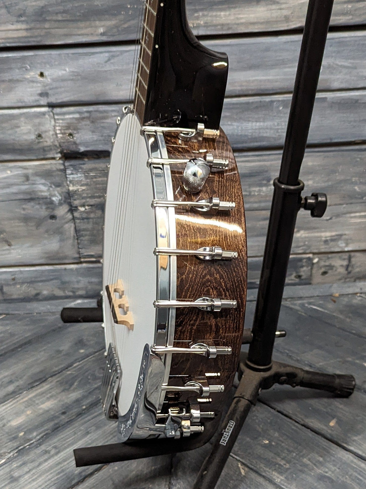 Gold Tone Left Handed CC-100+/L bass side view of the body