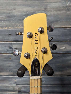 Gold Tone Left Handed GME-4 front of headstock
